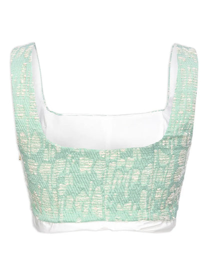 Jacquard-Design Cropped Top