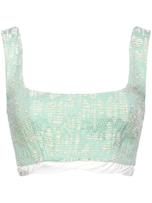 Jacquard-Design Cropped Top