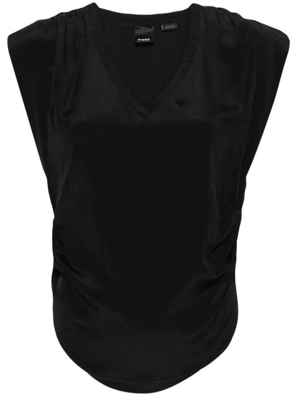 Gathered V-Neck Top