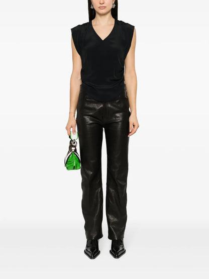 Gathered V-Neck Top
