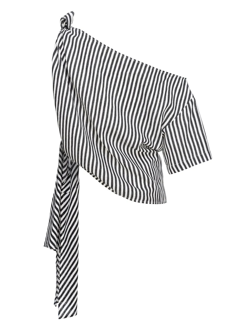 Striped One-Shoulder Blouse