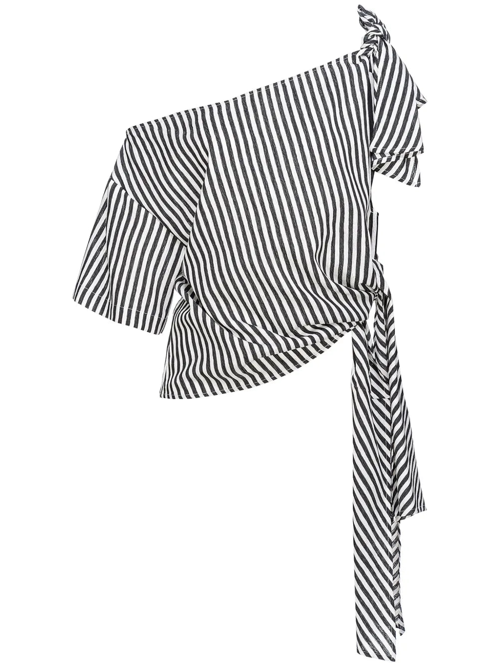 Striped One-Shoulder Blouse