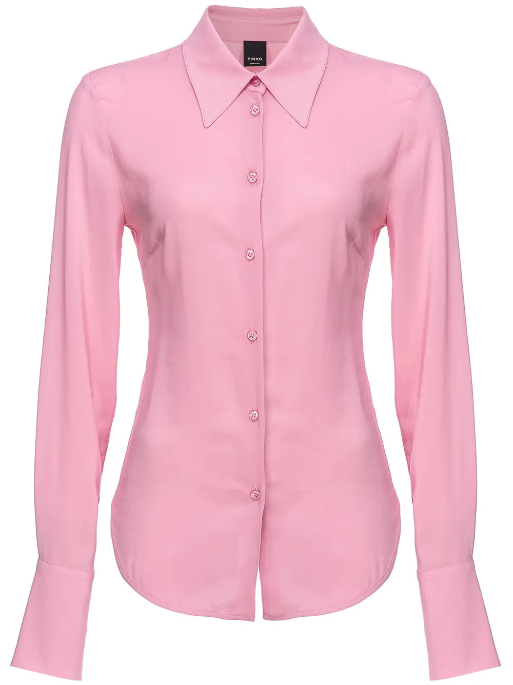 Spread-Collar Semi-Sheer Shirt