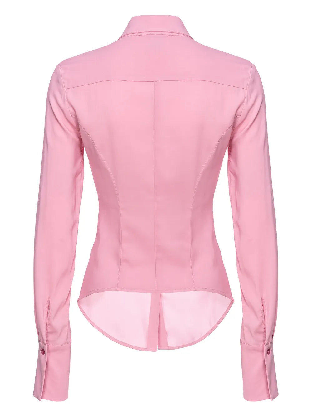 Spread-Collar Semi-Sheer Shirt