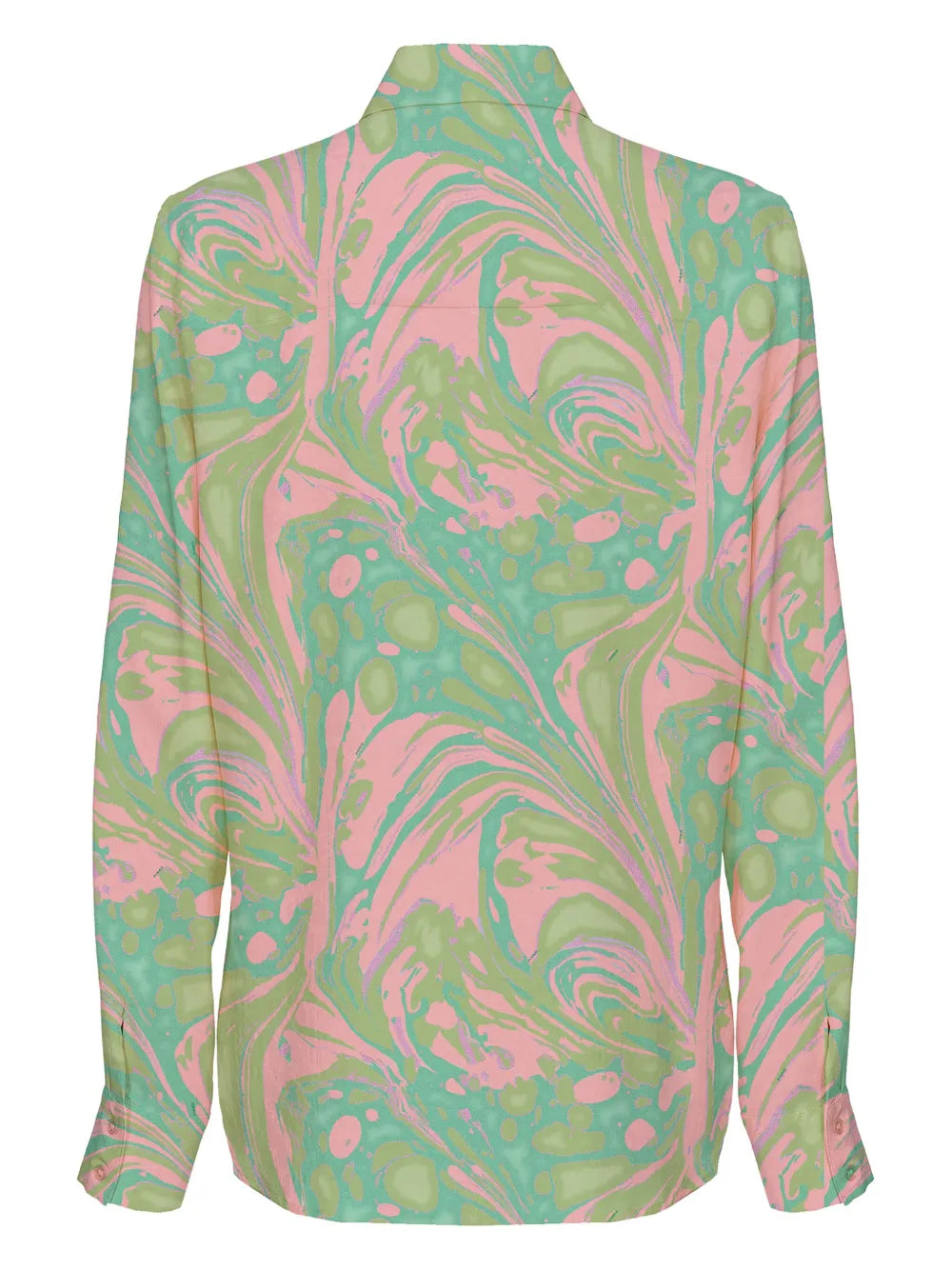 Spread-Collar Abstract-Print Shirt