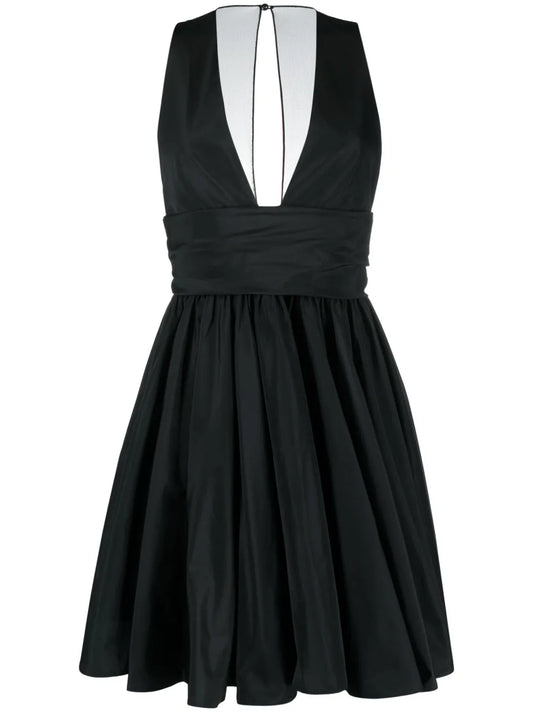 V-Neck Pleated Dress