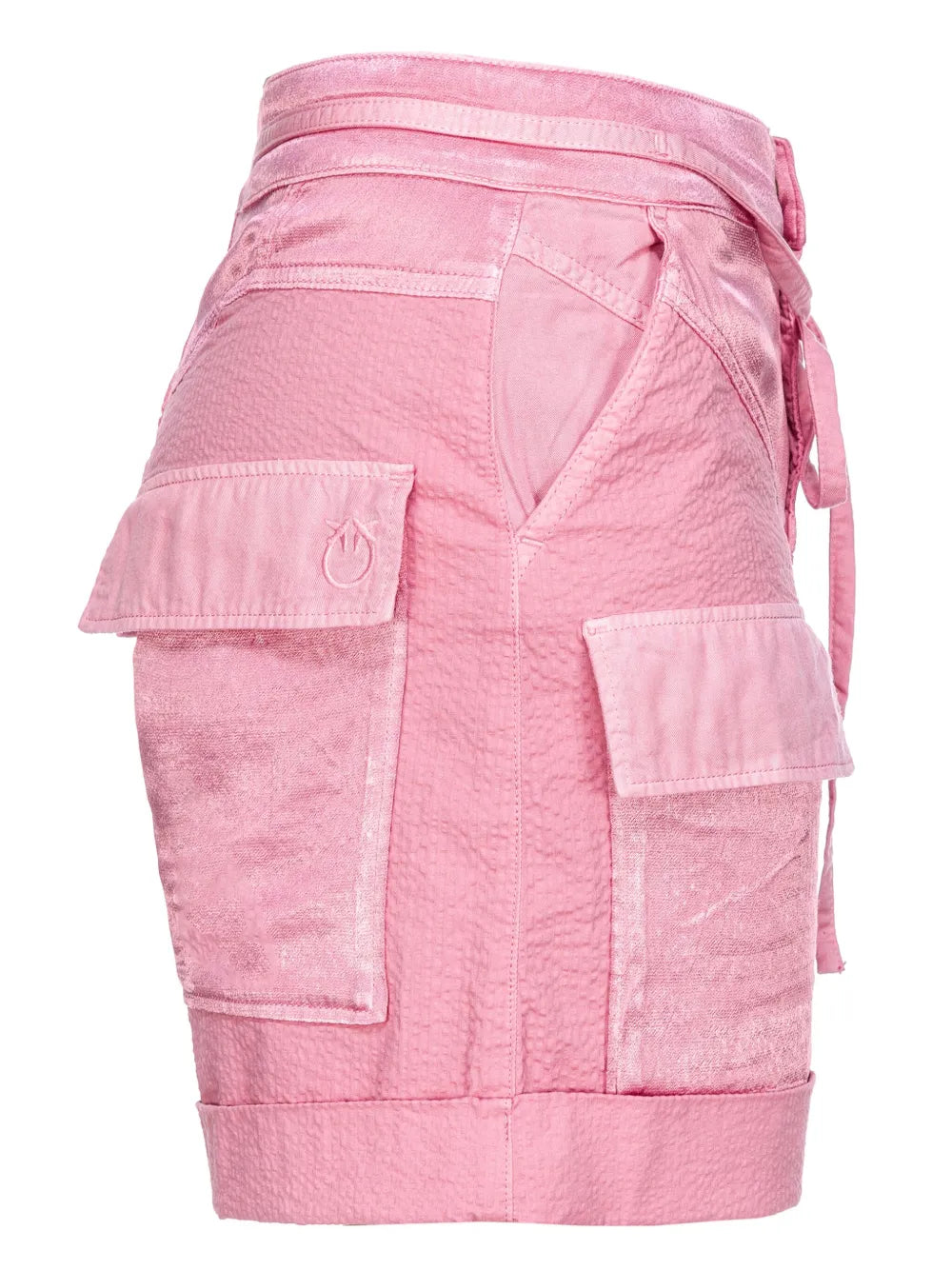 Pocket-Embellished Seersucker Shorts