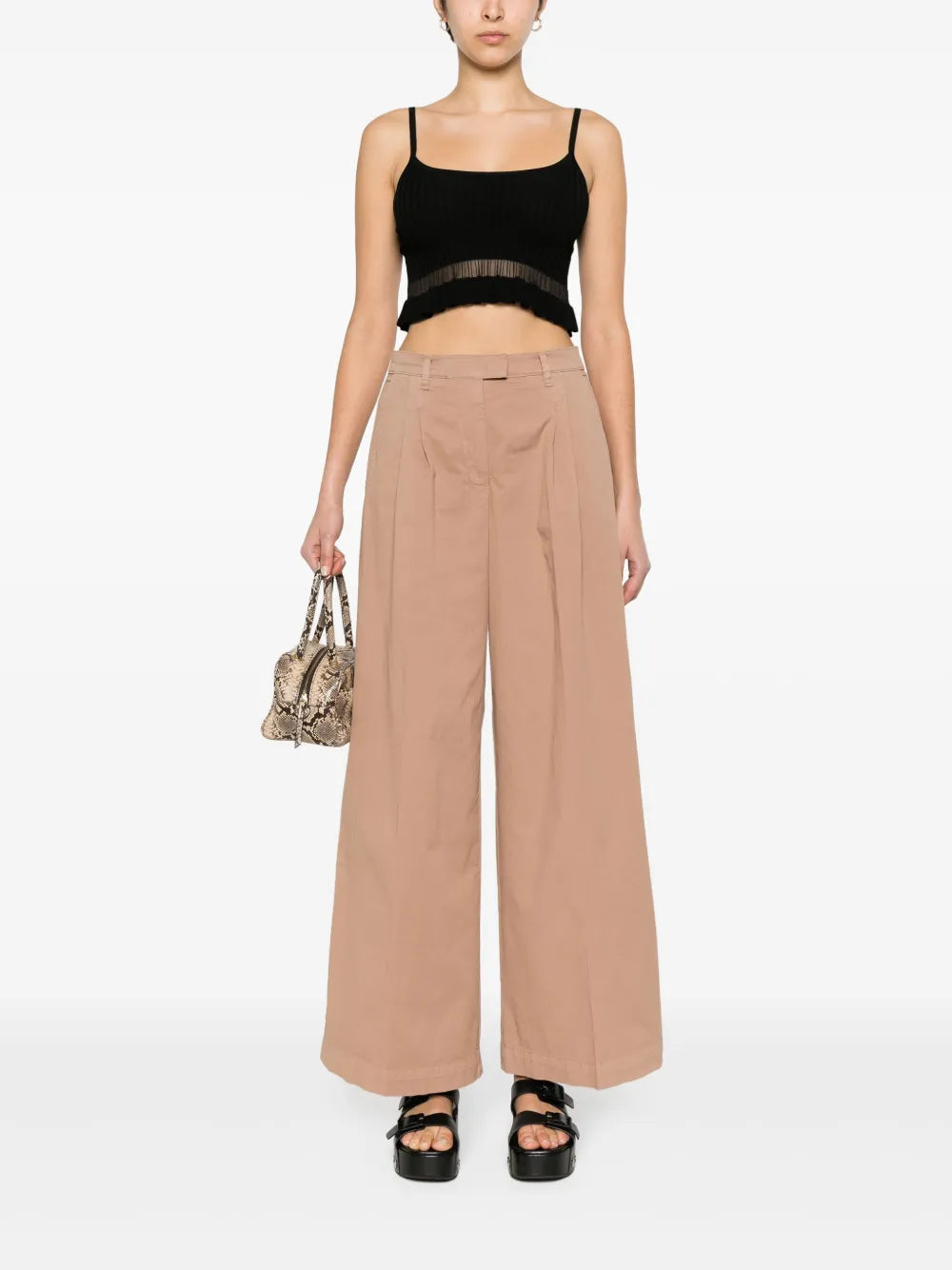 Wide-Leg Cotton Trousers