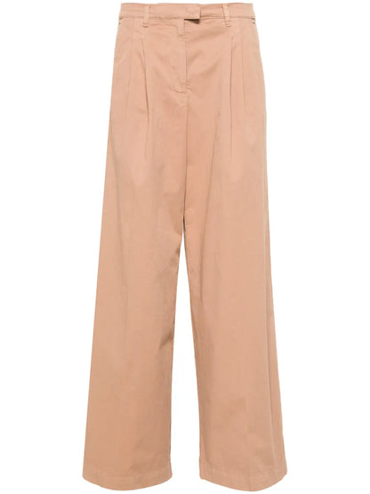 Wide-Leg Cotton Trousers