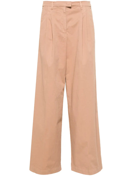Wide-Leg Cotton Trousers