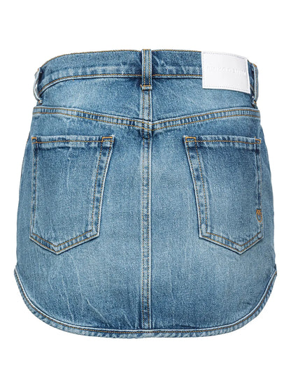 Logo-Patch Denim Miniskirt