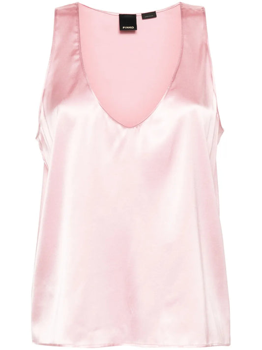 Satin-Finish Sleeveless Top