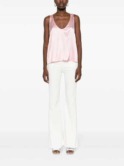 Satin-Finish Sleeveless Top