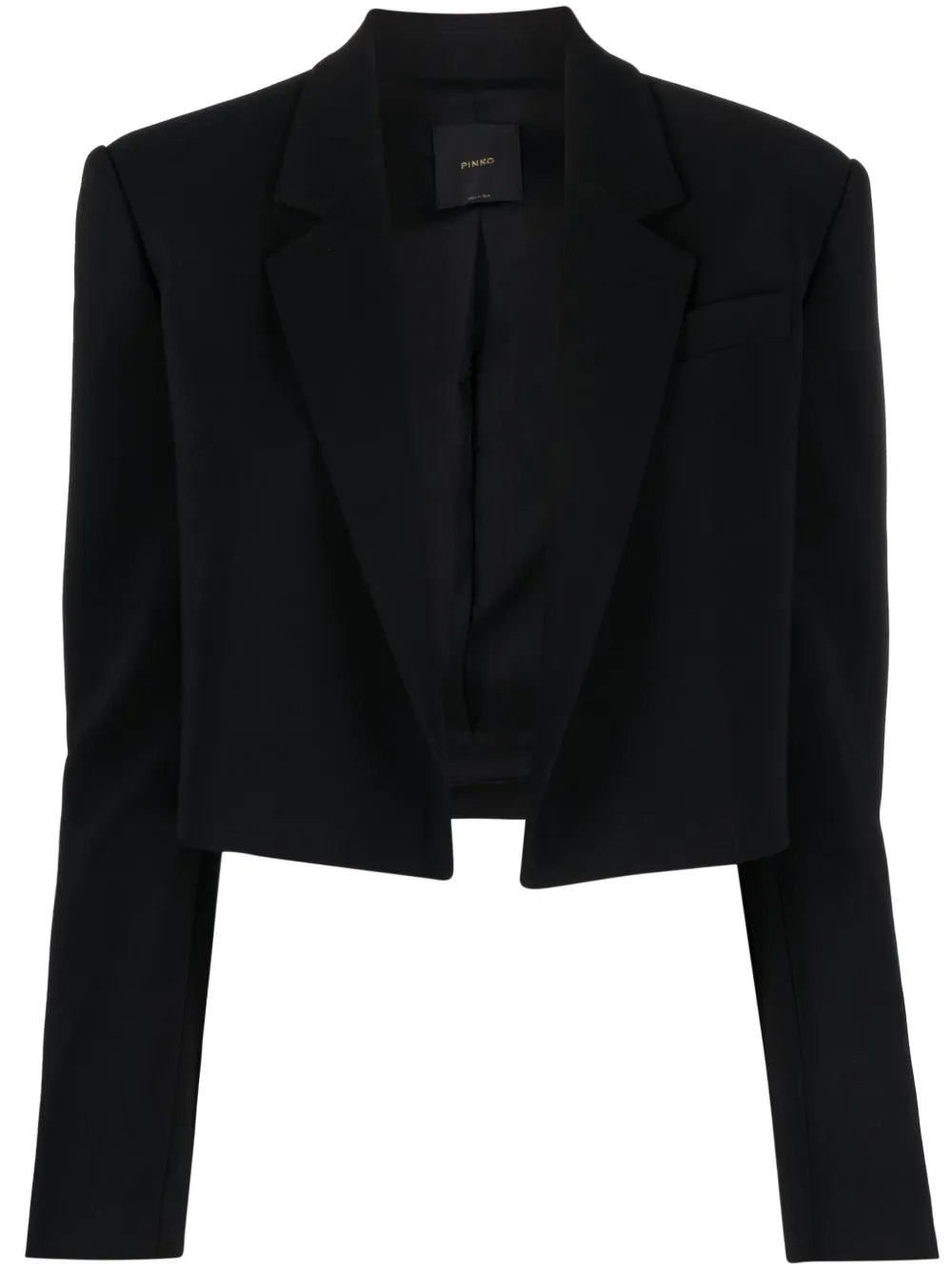 Notched-Lapels Cropped Blazer