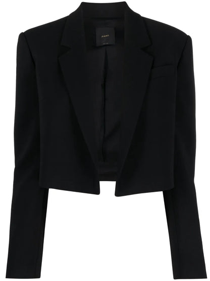 Notched-Lapels Cropped Blazer
