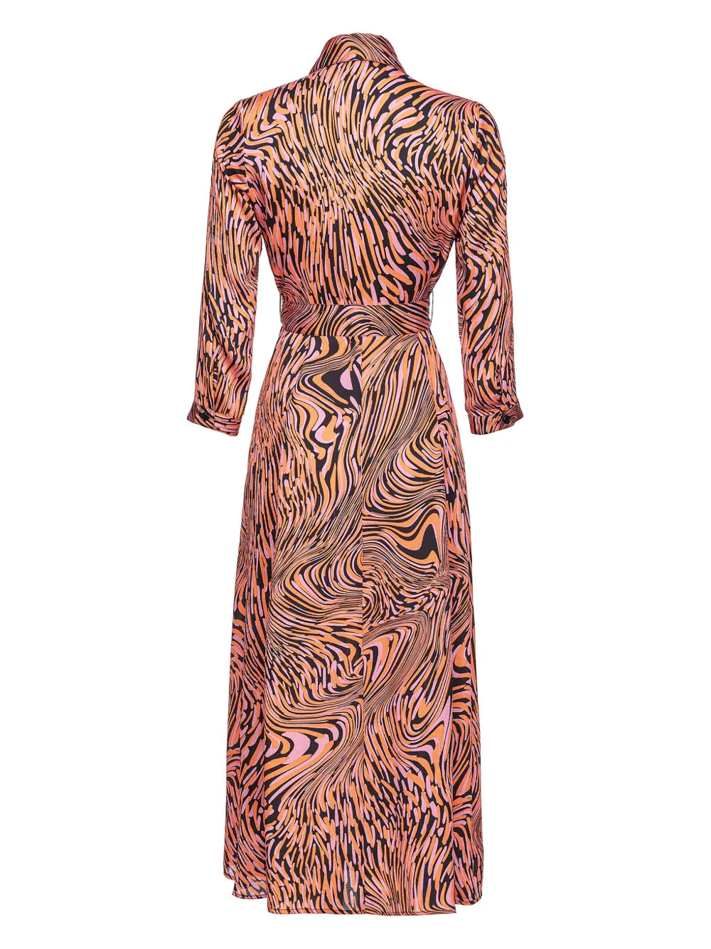 Abstract-Print Belted Dress