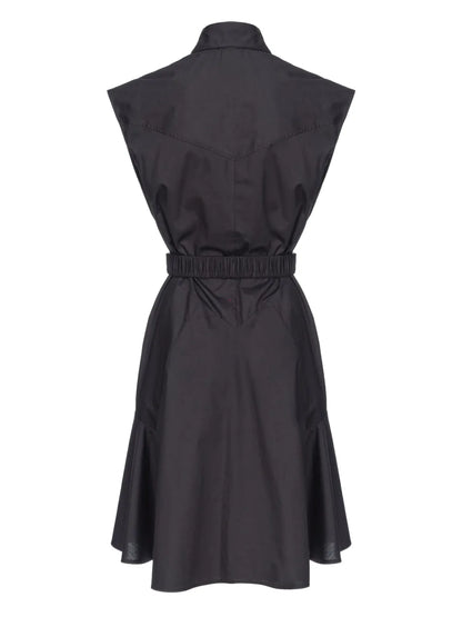 Love Birds-Buckle Cotton Shirtdress