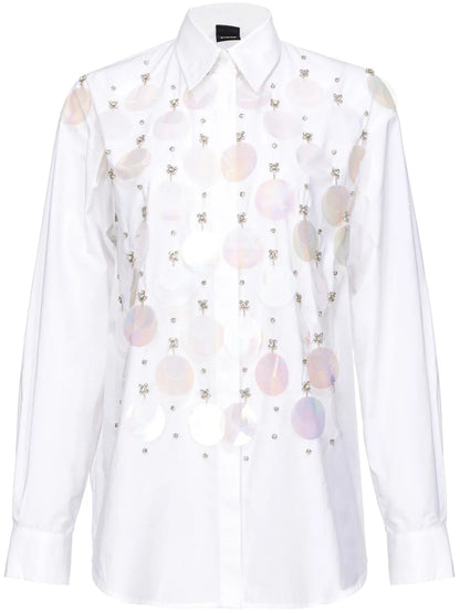 Rhinestone-Embellished Cotton Shirt