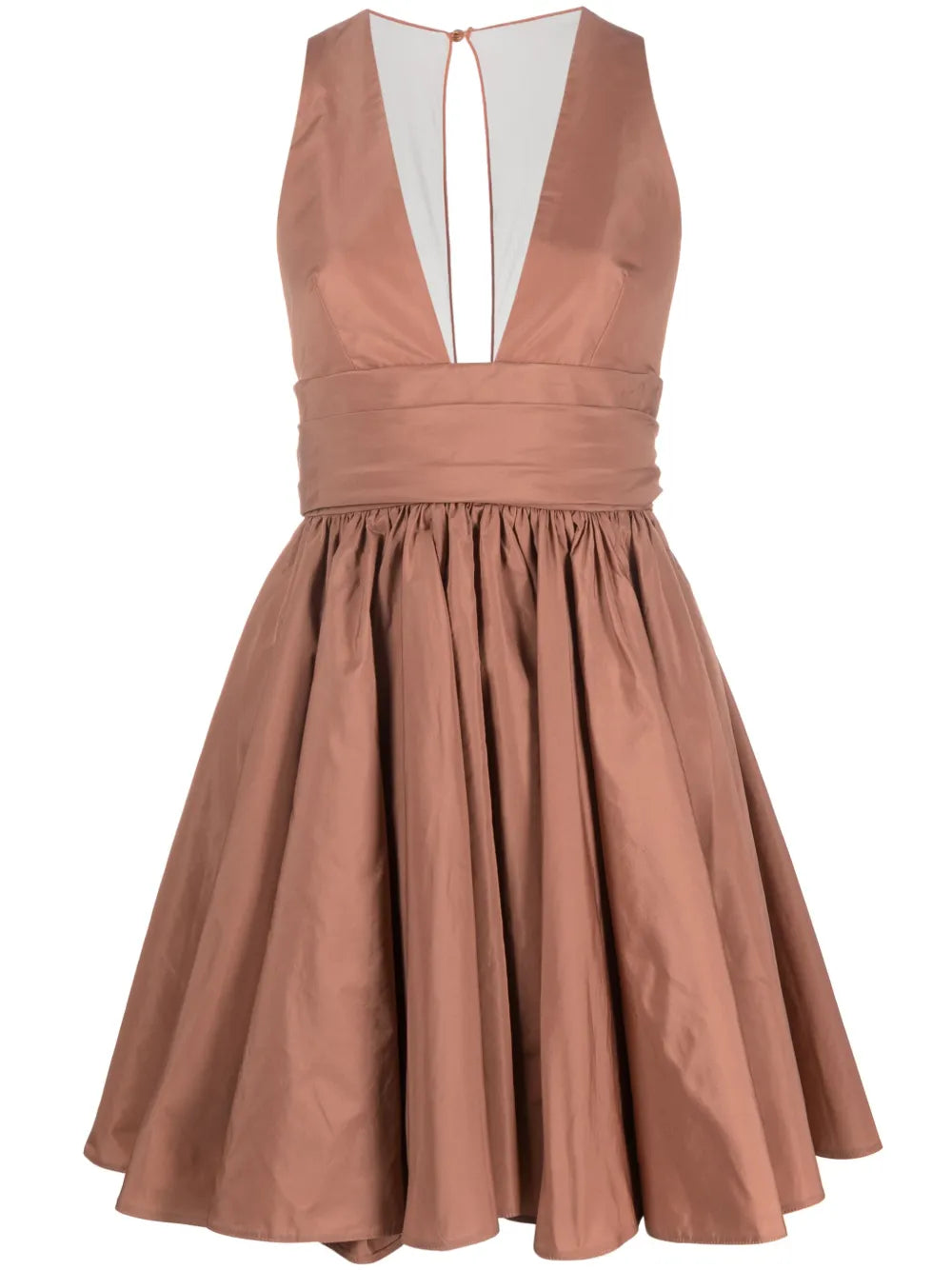 Ruffle-Hem V-Neck Minidress