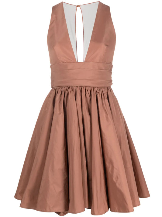 Ruffle-Hem V-Neck Minidress