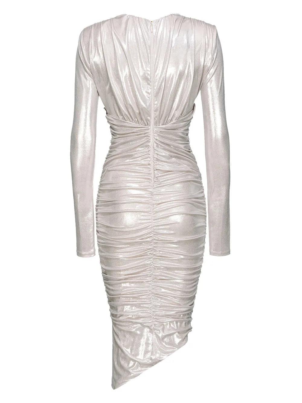 Gathered Metallic Midi Dress