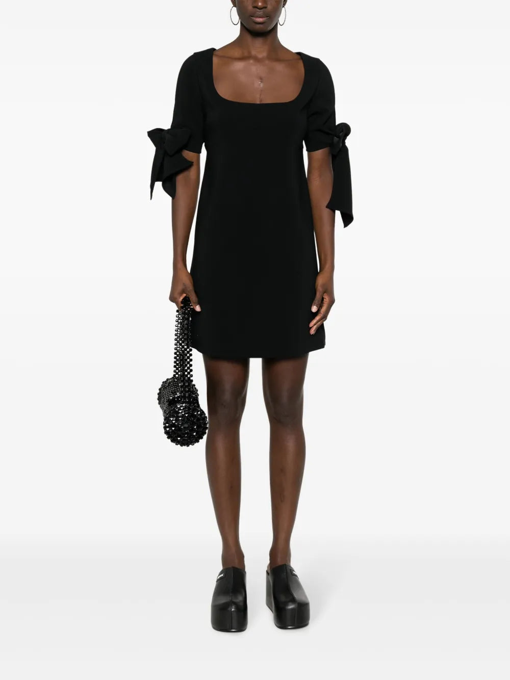 Bow-Detailing Square-Neck Dress