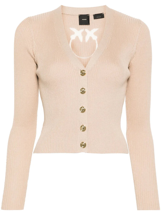 Love Birds-Contrasting Logo Cardigan