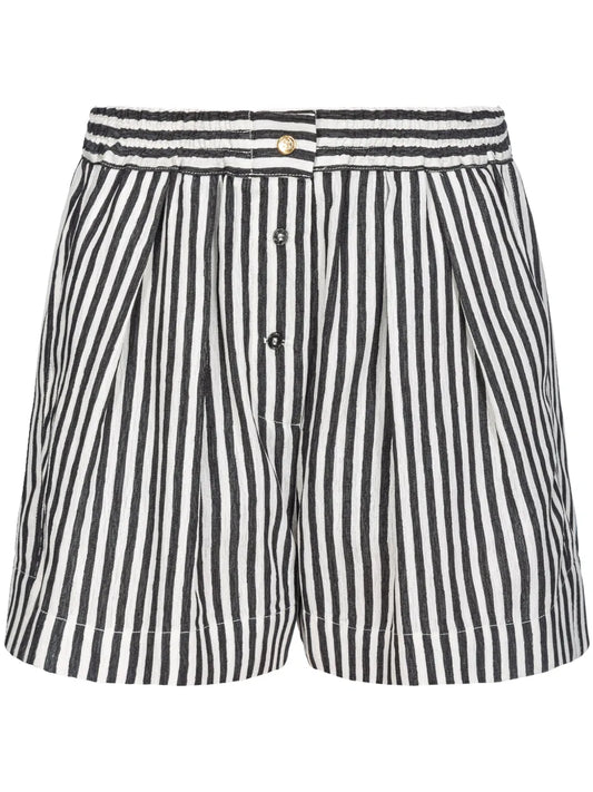 Striped Pleated Shorts