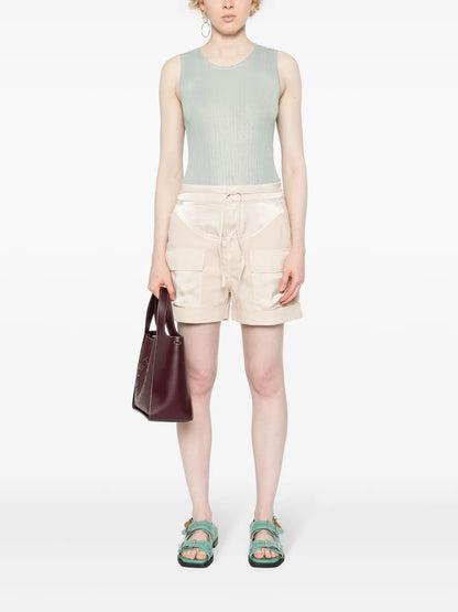 Belted Panelled Shorts