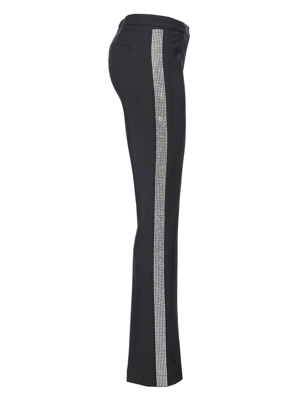 Rhinestone-Embellished Slim-Cut Trousers