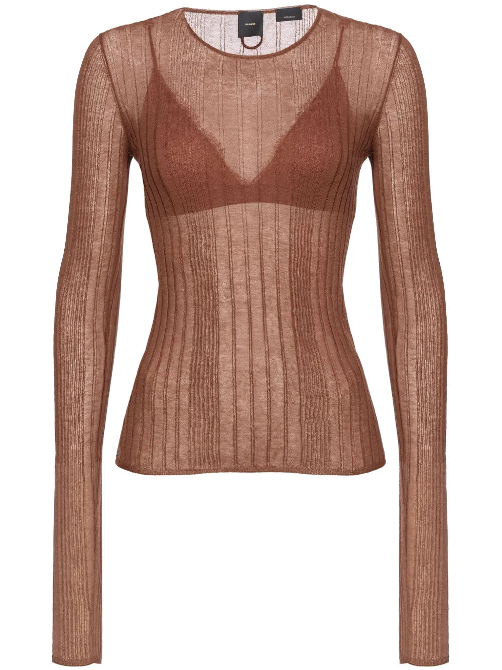 Semi-Sheer Long-Sleeved Top