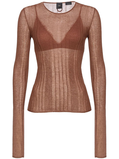 Semi-Sheer Long-Sleeved Top