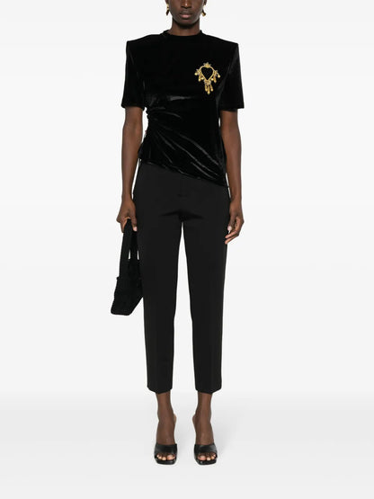 Concealed-Fastening Tapered Trousers