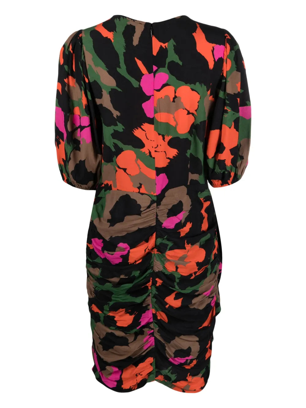 Floral-Print Draped-Detail Dress