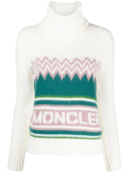 Intarsia Roll-Neck Wool Jumper