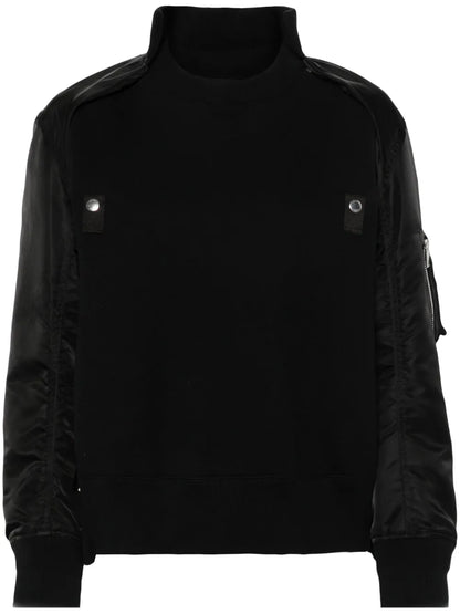 Layered-Design Cotton-Blend Sweatshirt