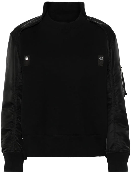 Layered-Design Cotton-Blend Sweatshirt