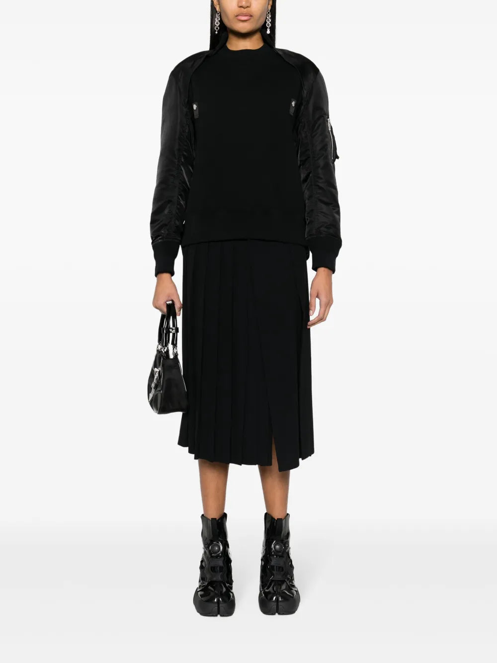 Layered-Design Cotton-Blend Sweatshirt