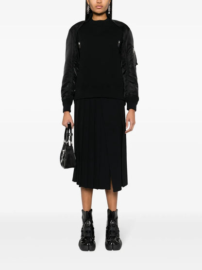Layered-Design Cotton-Blend Sweatshirt