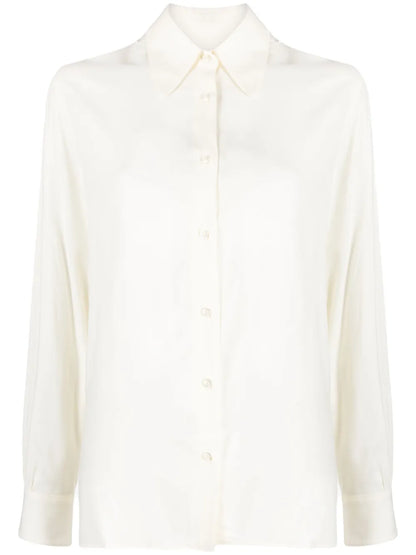 Pointed-Collar Button-Up Shirt