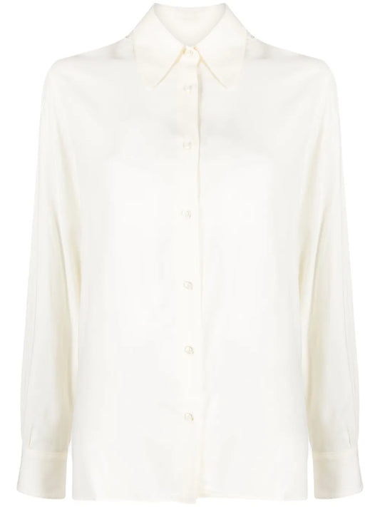 Pointed-Collar Button-Up Shirt