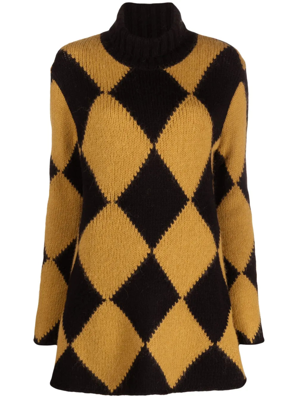 Argyle-Knit Minidress