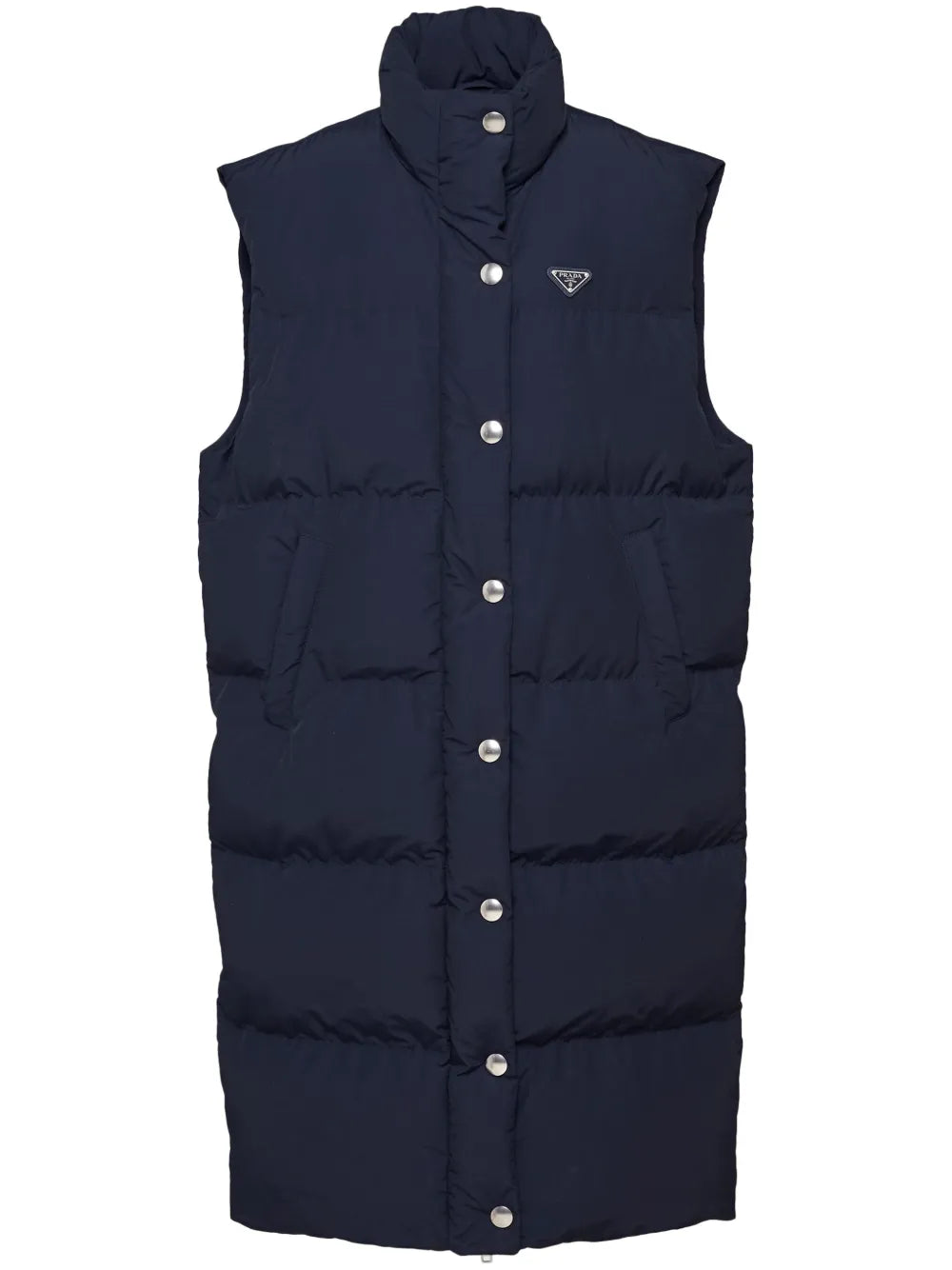 Triangle-Logo Padded Long Vest