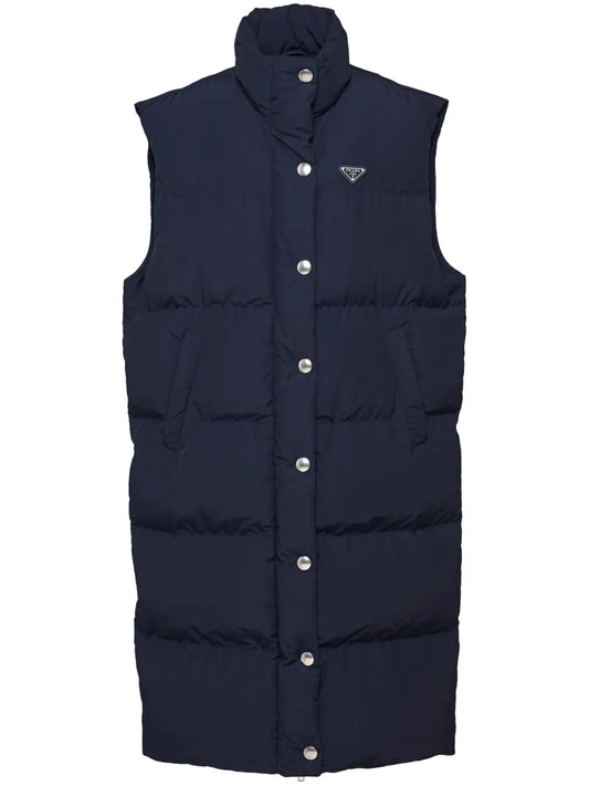 Triangle-Logo Padded Long Vest