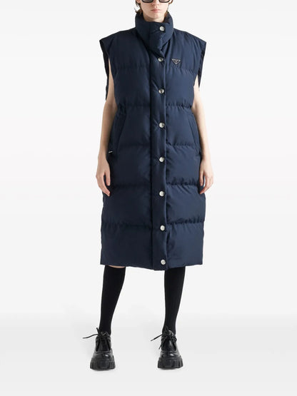 Triangle-Logo Padded Long Vest