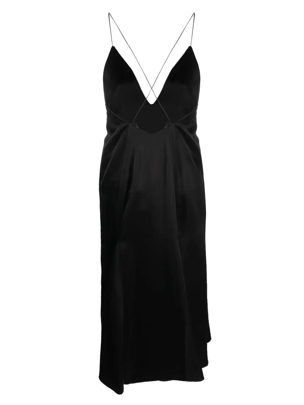 Crystal-Embellished Satin Dress