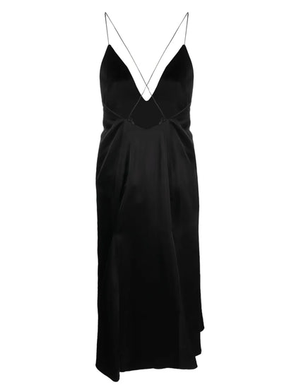 Crystal-Embellished Satin Dress