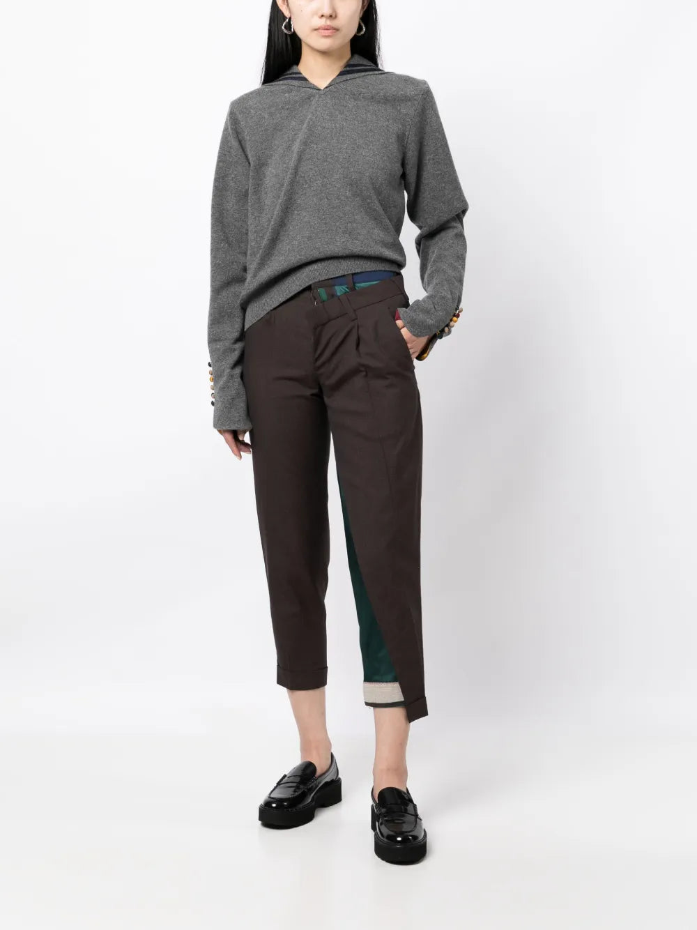 High-Waisted Cropped Trousers