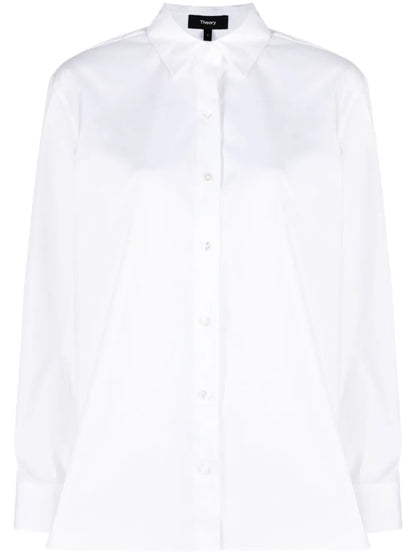 Long-Sleeve Cotton-Blend Shirt
