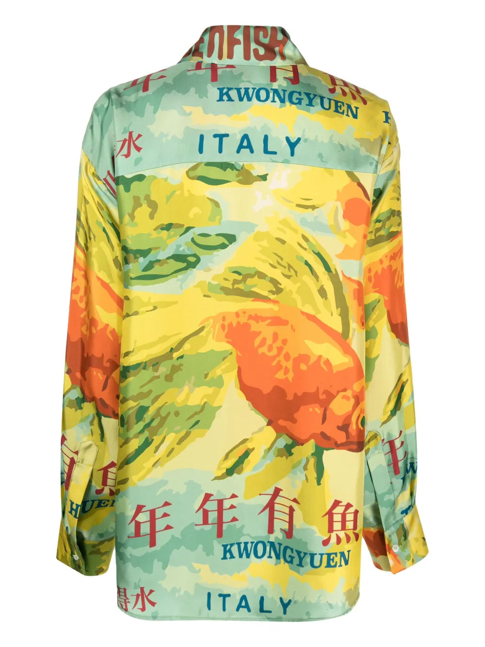 Graphic-Print Silk-Satin Shirt